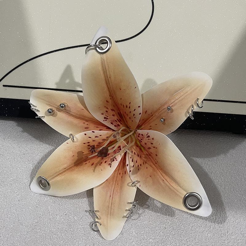 Exquisite Phalaenopsis Orchid Lily Keychain Creative Simulation Flower Bag Pendant  Backpack Decoration Accessories Gifts