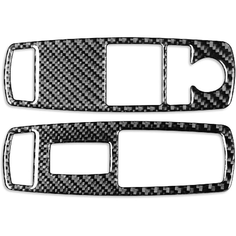 Carbon Fiber Headlight Switch and Air Vent Trim for Dodge RAM 1500 2500 3500 2013-2018,Dashboard Light Control Panel & AC Outlet Frame Sticker