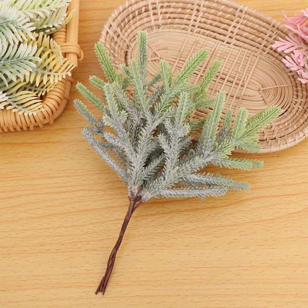 6PCS/Bundle DIY Xmas Ornament Home Decor Pine Artificial Flowers Simulation Plants Faux Grass