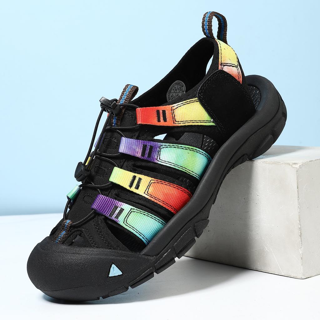 Independent station popular summer sandals men's thick-soled bag head men's beach shoes large size outdoor casual shoes