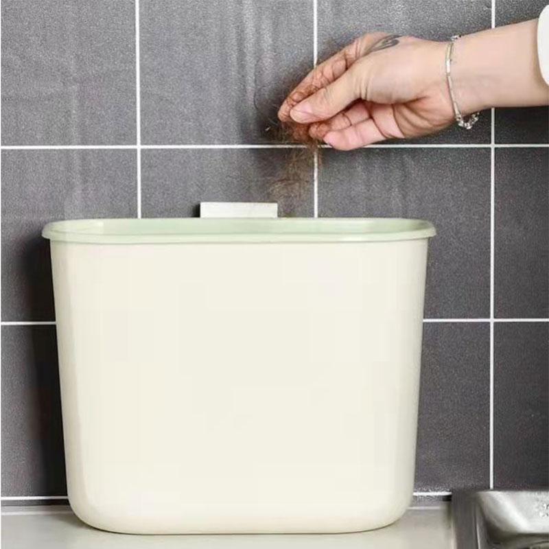 Kitchen Trash Can Vegetable Storage Hanging Bucket Household Cabinet Door Hanging PP Plastic Storage Bin Sundries Waste Paper Basket Home Organizer