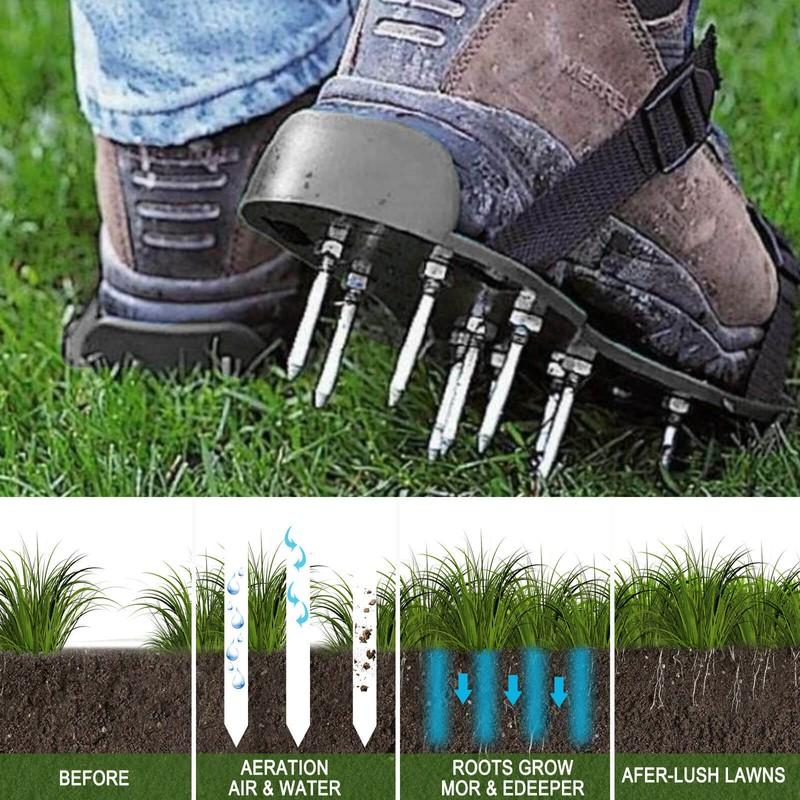 1pair Lawn Punching Shoes For Lawns Courtyards Terraces Garden Lawns Portable Loosen Soil Shoes Gardening Accessories