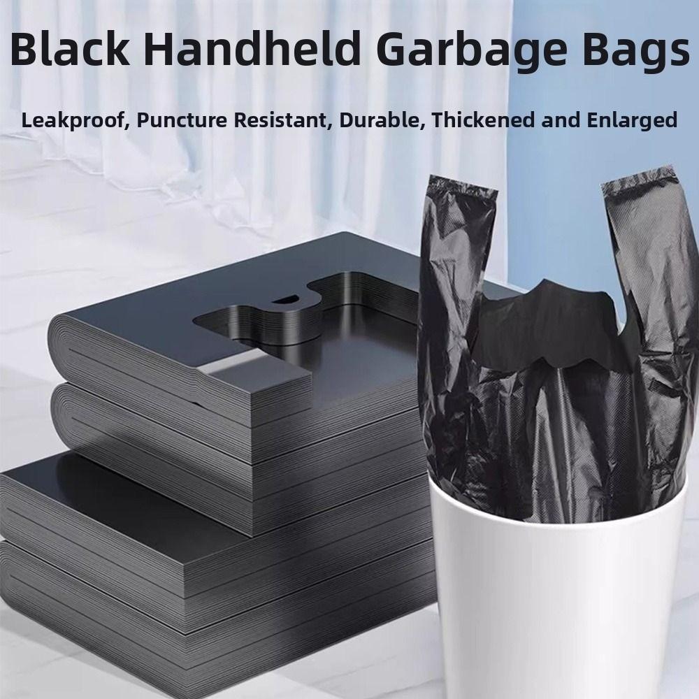 Heavy Duty Black Veststyle Garbage Bags Plastic Trash Bags New Garbage Bag Commercial Cleaning