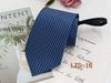 Men's Easy-Pull Knot-Free 8cm Striped Black Zipper Tie