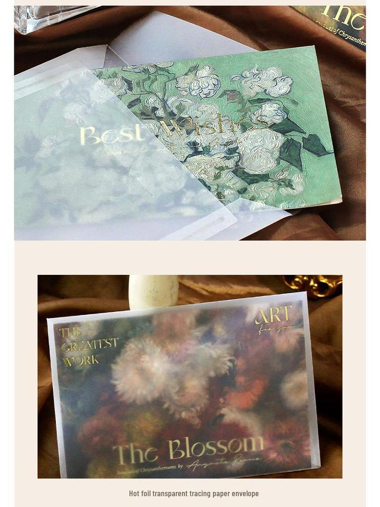 Retro Oil Painting Foldable Greeting Card & Envelope Set - Art Sketchbook Edition