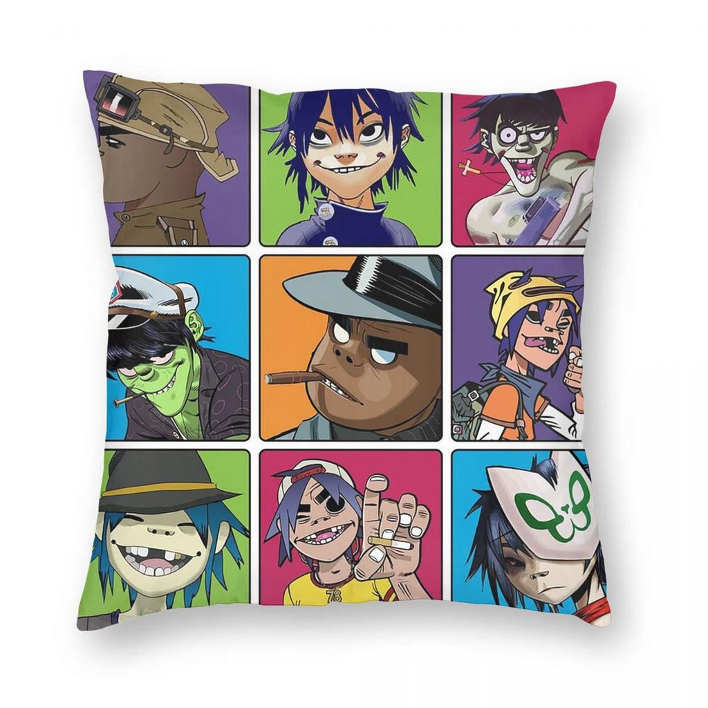 Gorillaz Square Pillowcase Pillow Cover Cushion Throw Pillow for Home Bedroom Car
