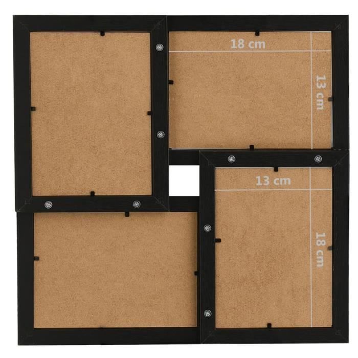 VidaXL Collage de cadres photo pour photo de 4x (13x18 cm) Noir MDF
