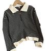 2025 Plus Size Striped Zipper Hoodie for Women - Spring/Autumn Long Sleeve Jacket