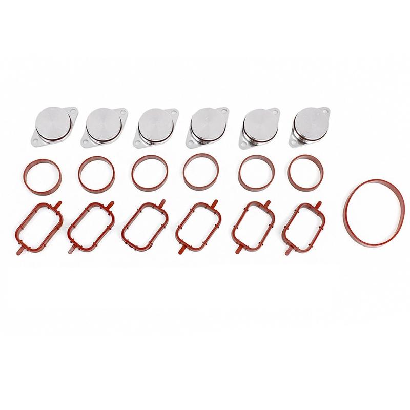 QM-6 X 33Mm Crude Oil Swirl Flap Blanks Replacement Bungs With Intake Manifold Gasket For -BMW E46 E60 E90 320D 330D 520D