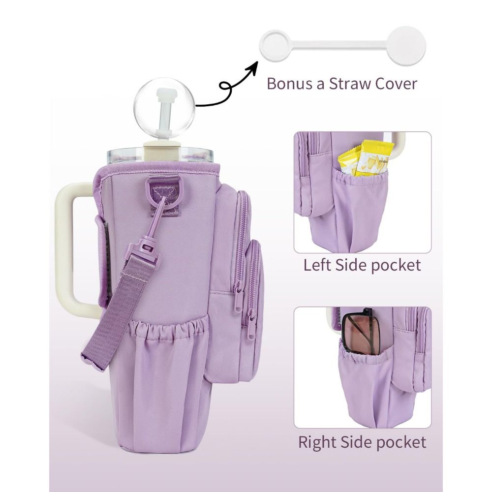 Water-resistant Water Bottle Holder Bag Adjustable Portable Water Bottle Carrier Bag with Handle Insulating Cup Sleeve for Women