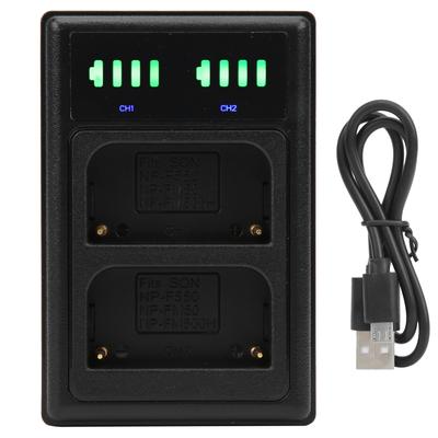 Charging Seat Double Fast Charger LCD Display forNPF550 FM50 FM500H Camera Battery