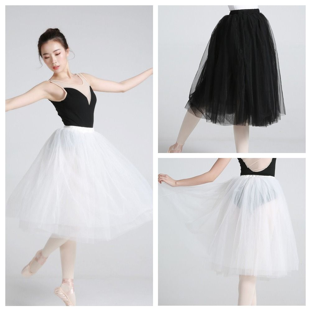 Elastic Waist Ballerina Tutus Four Layer Tulle Skirt Elegant Ballet Tutu Women