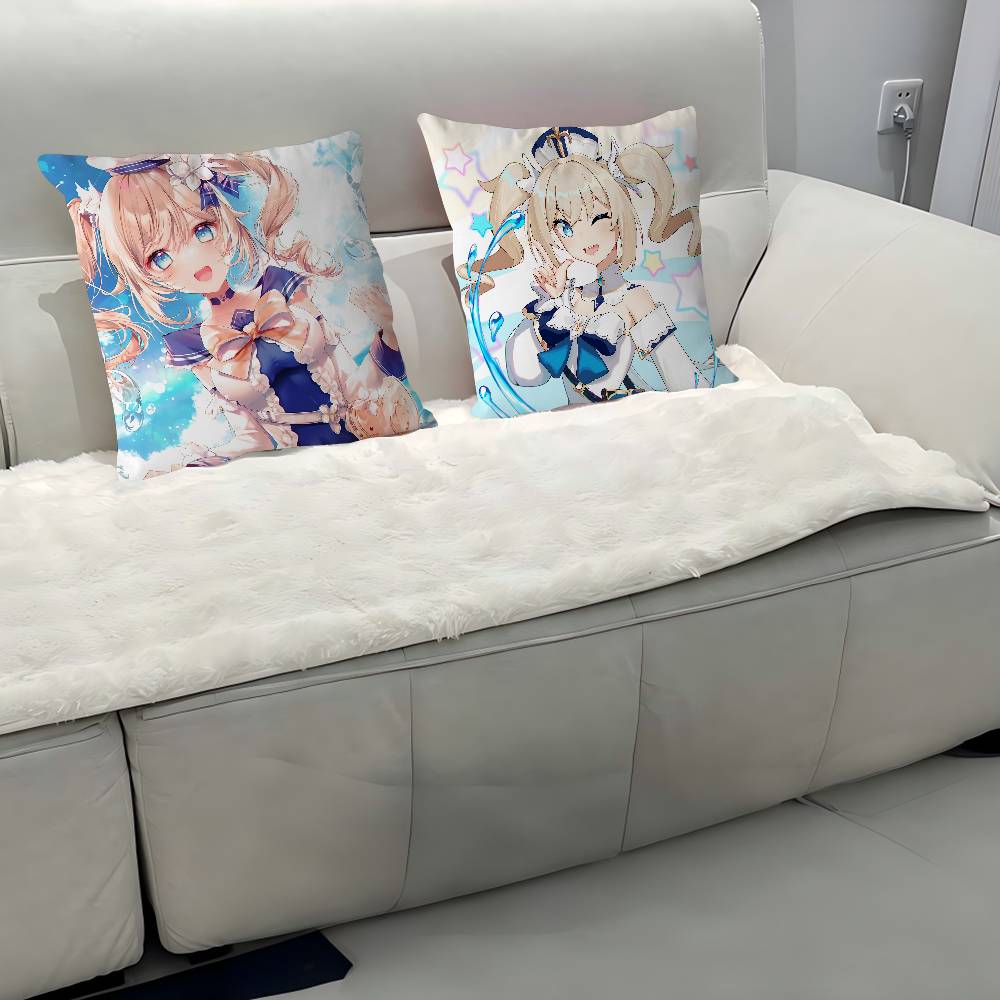 G-Genshin Impact Barbara Pillow Case Removable Washable Cushion Cover – All-Season Soft Linen