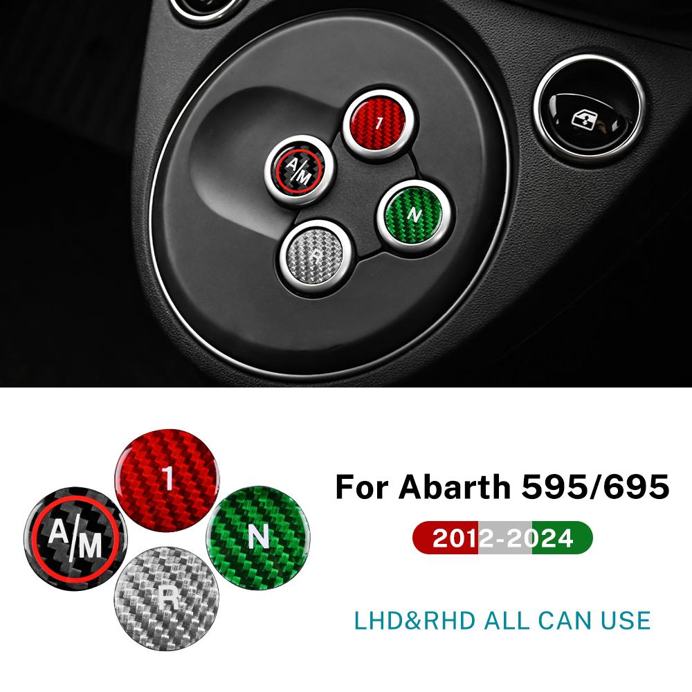 

Real Hard Carbon Fiber Sticker For Abarth 595 695 2012-2015 2016 2017 2018 2019 2020 2025 2025 2025 Automatic Gear Shift Button