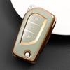 Shell Fob Holder For Toyota Auris Corolla Avensis Verso Yaris Aygo Scion Tc Im Camry Rav4 4Buttons Tpu Key Case Cover Keychain