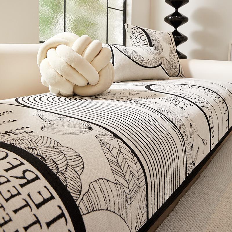 New Chenier Sofa Cover All Seasons Universal Straight Row Cover Light Luxury Premium Special-Shaped Sofa Cushion