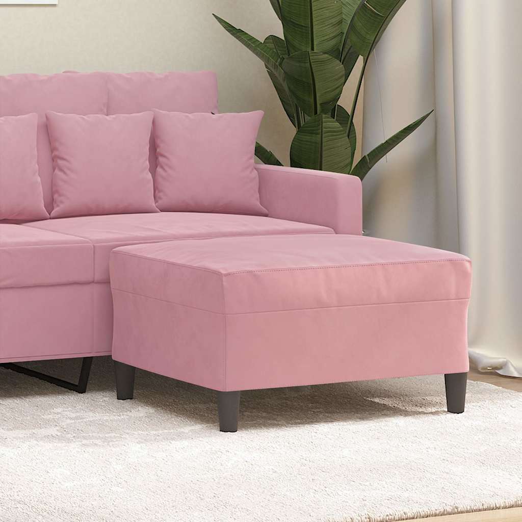 vidaXL Fußhocker Rosa 70x55x41 cm Samt hellrosa