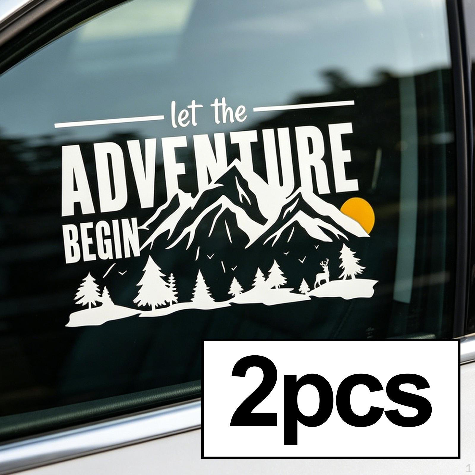 

2 Pieces Car Stickers Decals Auto Vehicle Decor Hood for RV белый