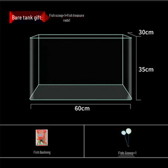 Mini Eco Fish Tank: Hot-Bent Glass, Desktop Goldfish Betta Aquarium, Water-Free Design for Living Room