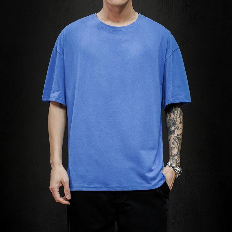 Summer Men's T Shirt Fashion Solid Oversized Hip Hop T-shirt Casual Cotton Mens Streetwear Top Tees