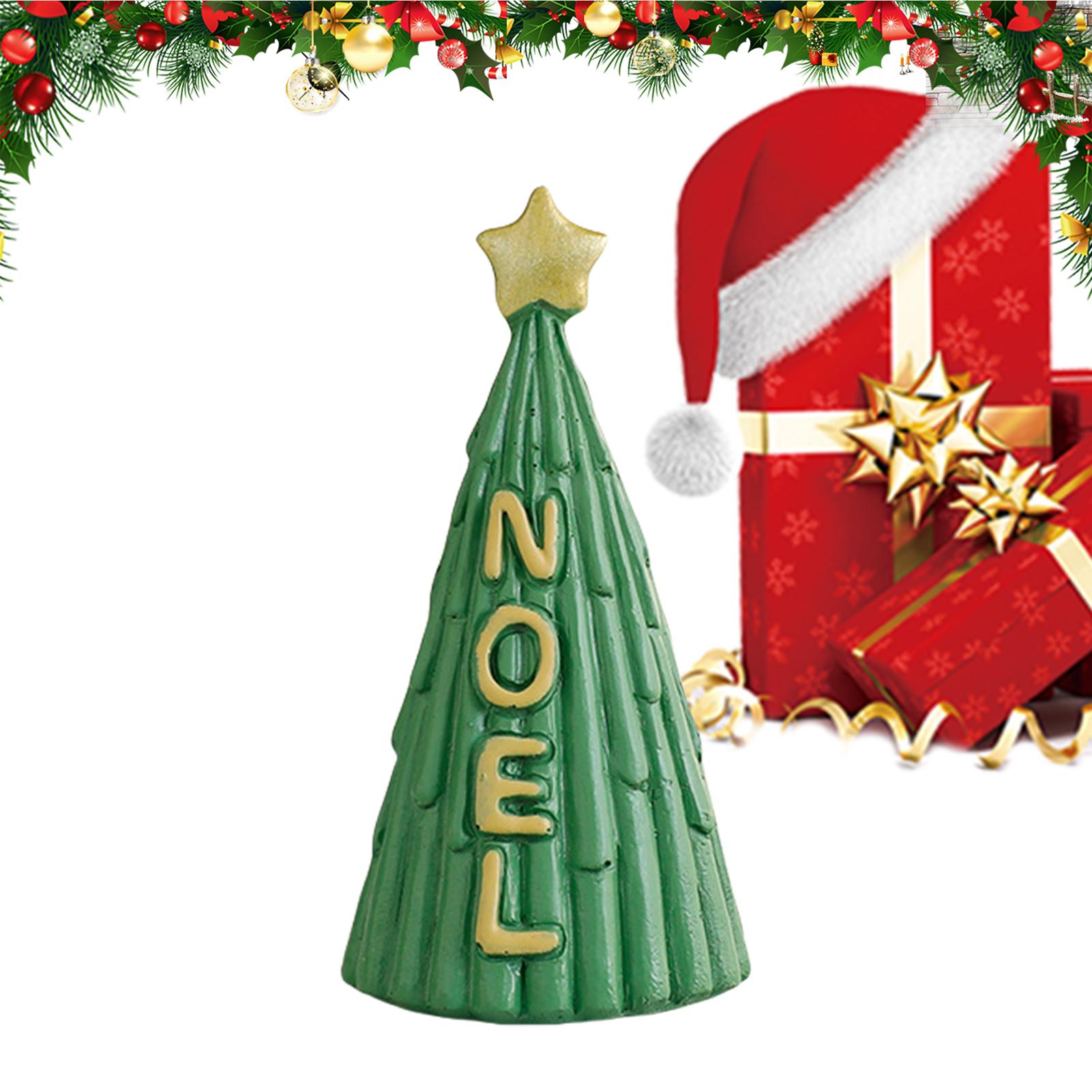 

Resin Christmas Tree 3.9 Inch Holiday Miniature Figurines With Stable Base Tabletop Christmas Tree For Outdoor Indoor Table Desk CN