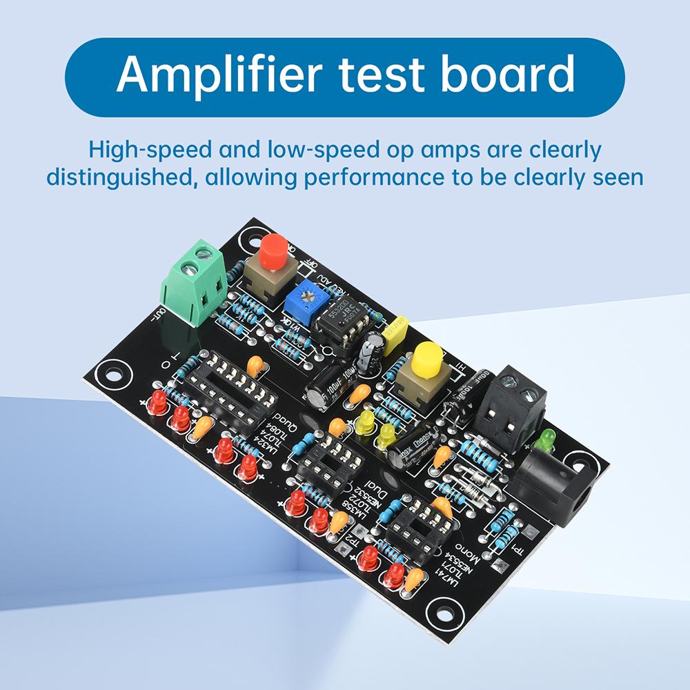 DC 12V T2 Operational Amplifier OP AMP Tester With LED Indicator Light For Mono Dual Quad High Speed Low Speed Differentiation