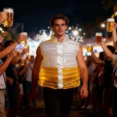 Wearable Transparent Beer Jacket Leak-proof Beer Drinking Jacket Beer-Filled Jacket Carnivals