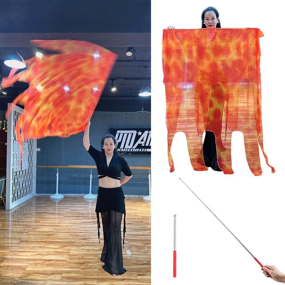 Scalable Rods Semi-circular Flags with Telescopic Sticks Colorful Scarves Flag  Dance Party