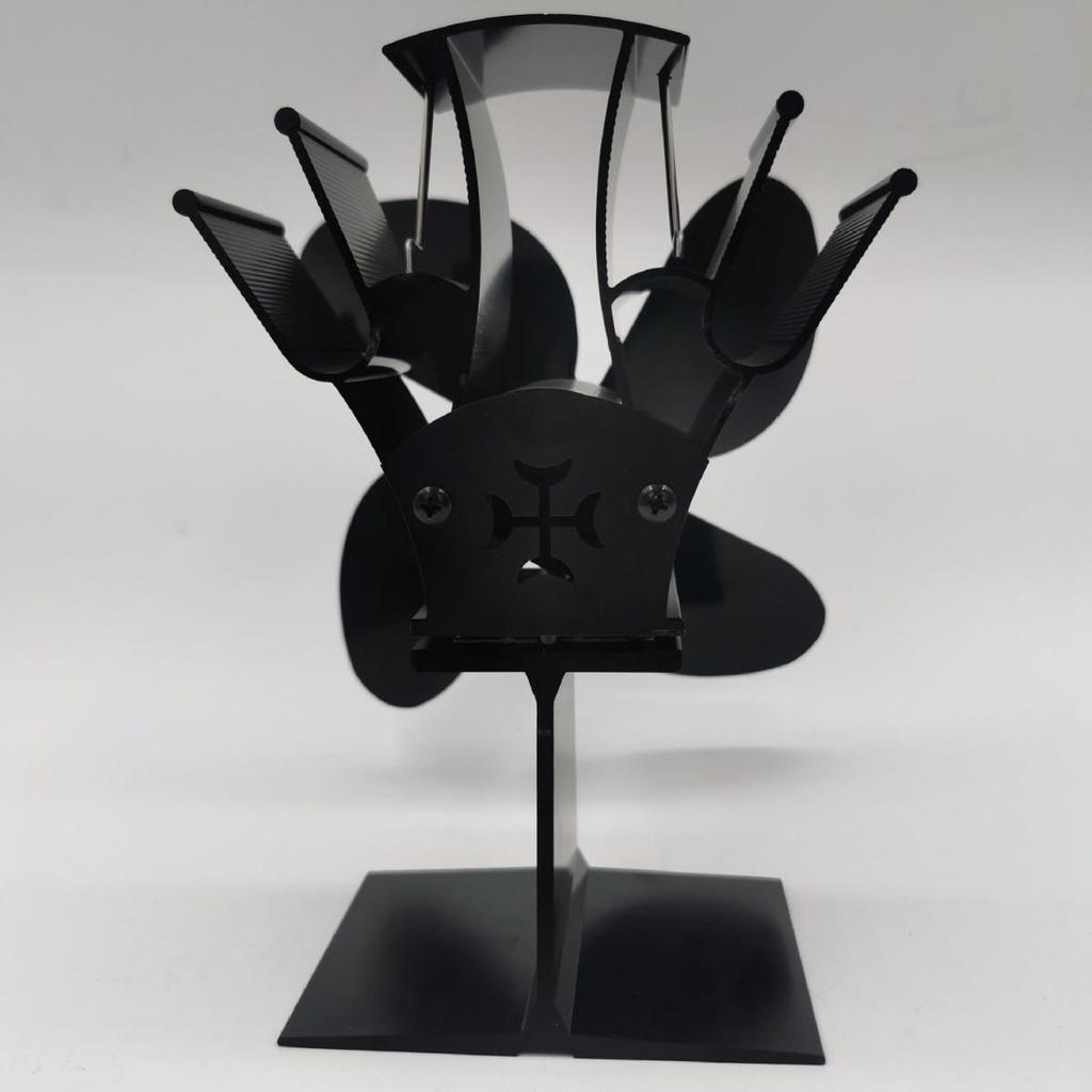 Klassischer geräuscharmer 4-Blatt-Kaminventilator aus Aluminium für Holzöfen
