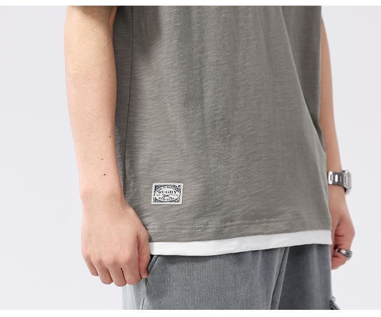 Men's Summer Two-In-One Bamboo Cotton Faux Layer T-Shirt