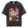 Washed Vintage Anime Cowboy Bebop Jet Black Faye Valentine Ein Spike Spiegel Graphic T-shirt Men Women 90s Manga Retro T Shirt