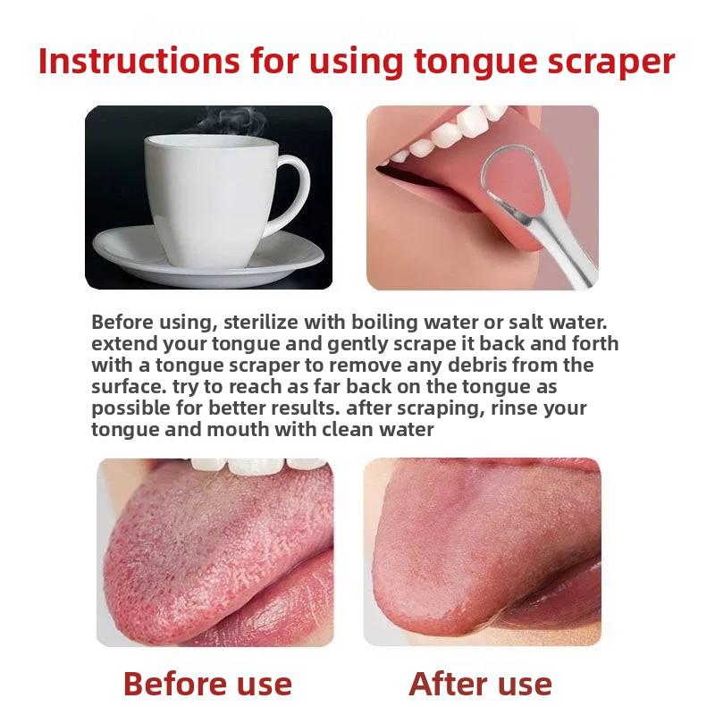 Edelstahl Zungenschaber mit glatter Oberfläche Mundpflege Zungenreiniger für Erwachsene Zungenbürste zur Entfernung von Mundgeruch U-förmiger Zungenschaber