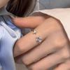 PANJBJ 925 Silver Stars Ring For Women Blue Crystal Opening Sweet Romance Irregular Versatile Jewelry Gift