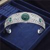 Royal Queen Green Opal Crystal Tiaras Wedding Crown Bridal Diadem for Princess Wedding Headdress Bride Hair Jewelry