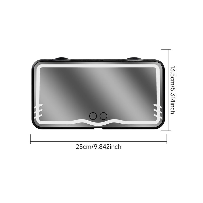 HD Mirror Car LED Makeup Mirror Sun Visor Plate Interior Rear Mirror USB Charing Dimmable Touchscreen Auto Vanity Mirror