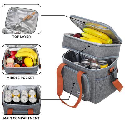 1 Stück Doppelschichtige Lunchtasche Großes Fassungsvermögen Wärmeisolierte Lunchtaschen Auslaufsichere Kühltasche Tragetasche Für Männer Frauen Arbeit Picknick Schule