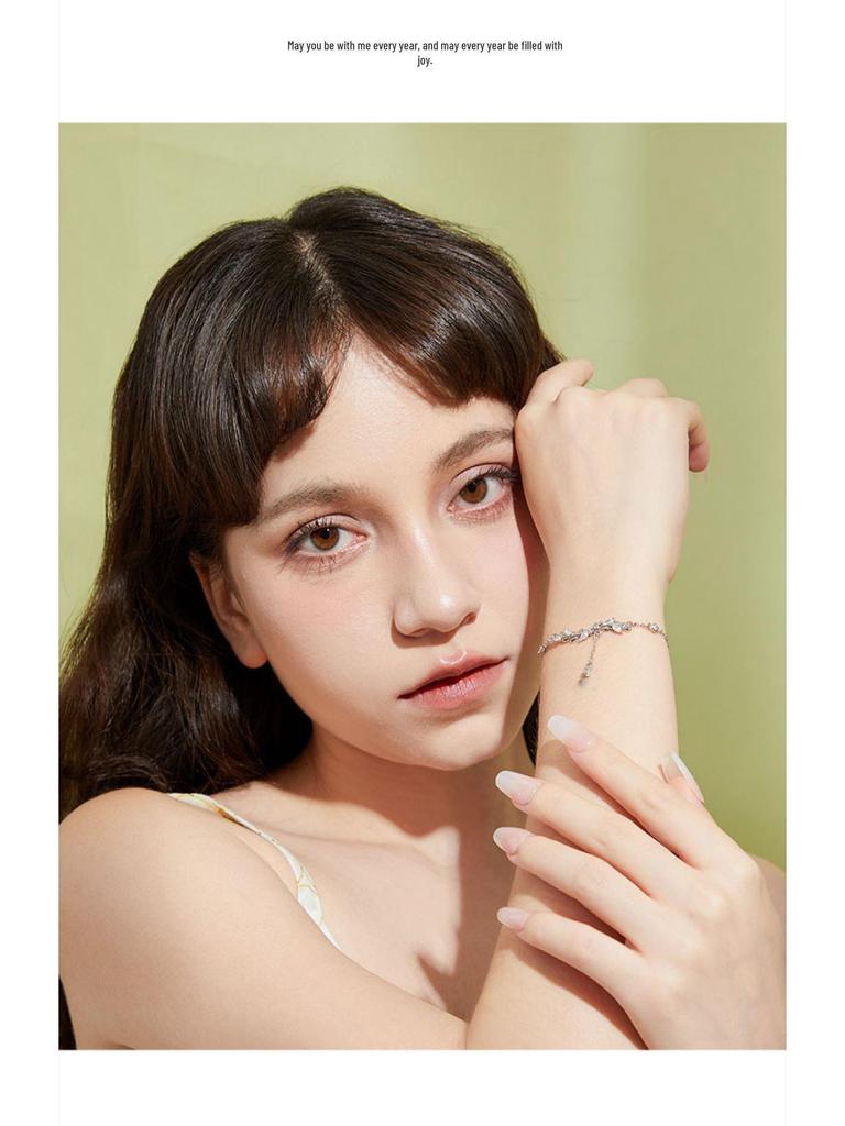 2025 New Style Exquisite Sterling Silver Bracelet for Women - Light Luxury 999 Silver Girls' Birthday Gift