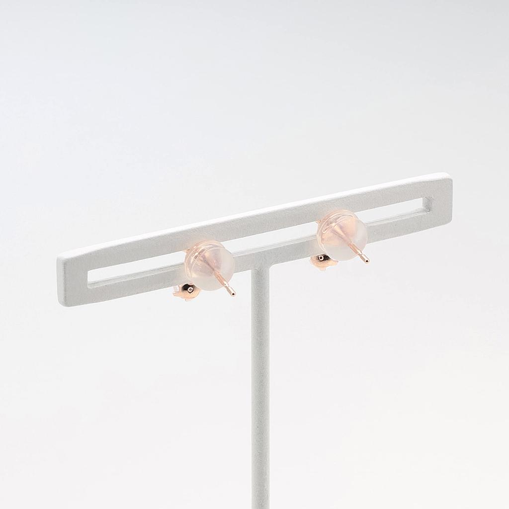 ESTELLE [Official] [Web Exclusive] Women's Earrings, 10K Pink Gold with Rose Quartz, 0222-8666-0019-0000