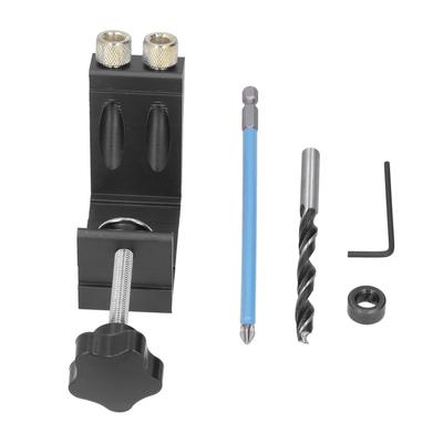 15° Oblique Hole Locator Positioner Woodworking Hole Jig Dowel Drill Kit Carpentry AccessoryBlack