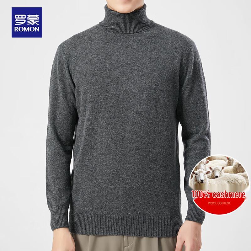 

Luomeng Men s Pure Cashmere Roll-Neck Sweater 180