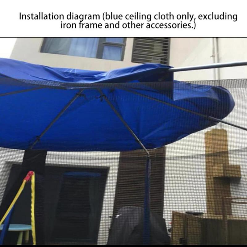 Trampoline Sun Protection Cover Dust-Proof Anti-UV Sunshade Cover Space-Saving Blue Protection Cover User-Friendly Trampoline