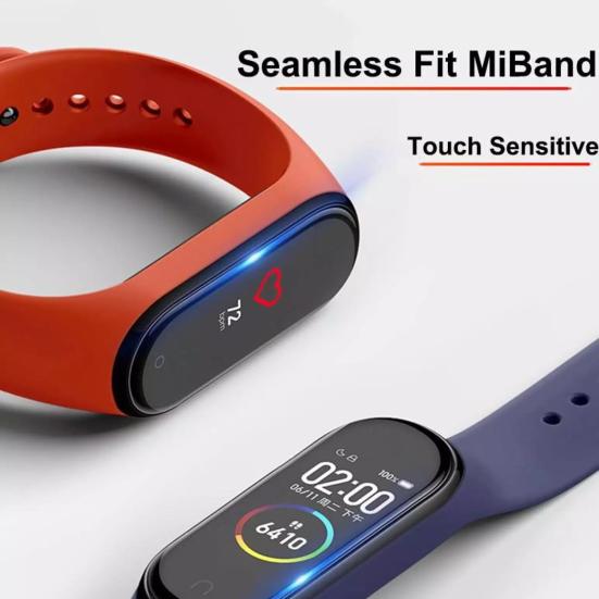 2Pcs Screen Protector High Screen Sensitivity Soft Transparent Full Cover Watch Protective Film for Xiaomi Mi Band 4/5/6