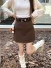 Plus Size Retro Woolen Bodycon A-Line Skirt - High Waist, Anti-Exposure, Versatile, for Autumn/Winter