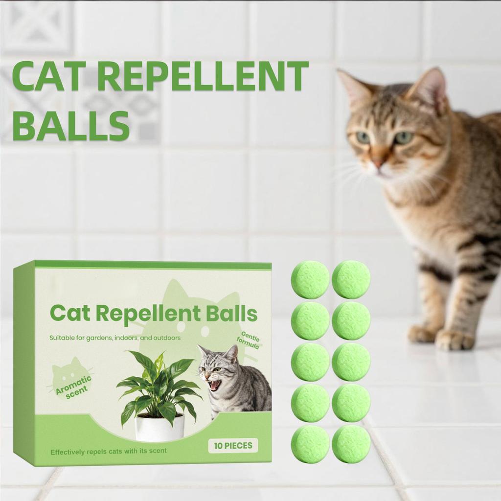 Cat Repellent Balls 10 Pieces Indoor Outdoor Use Natural Scent Safe for Gardens and Homes Effectively Repels Cats with Aromatic Formula