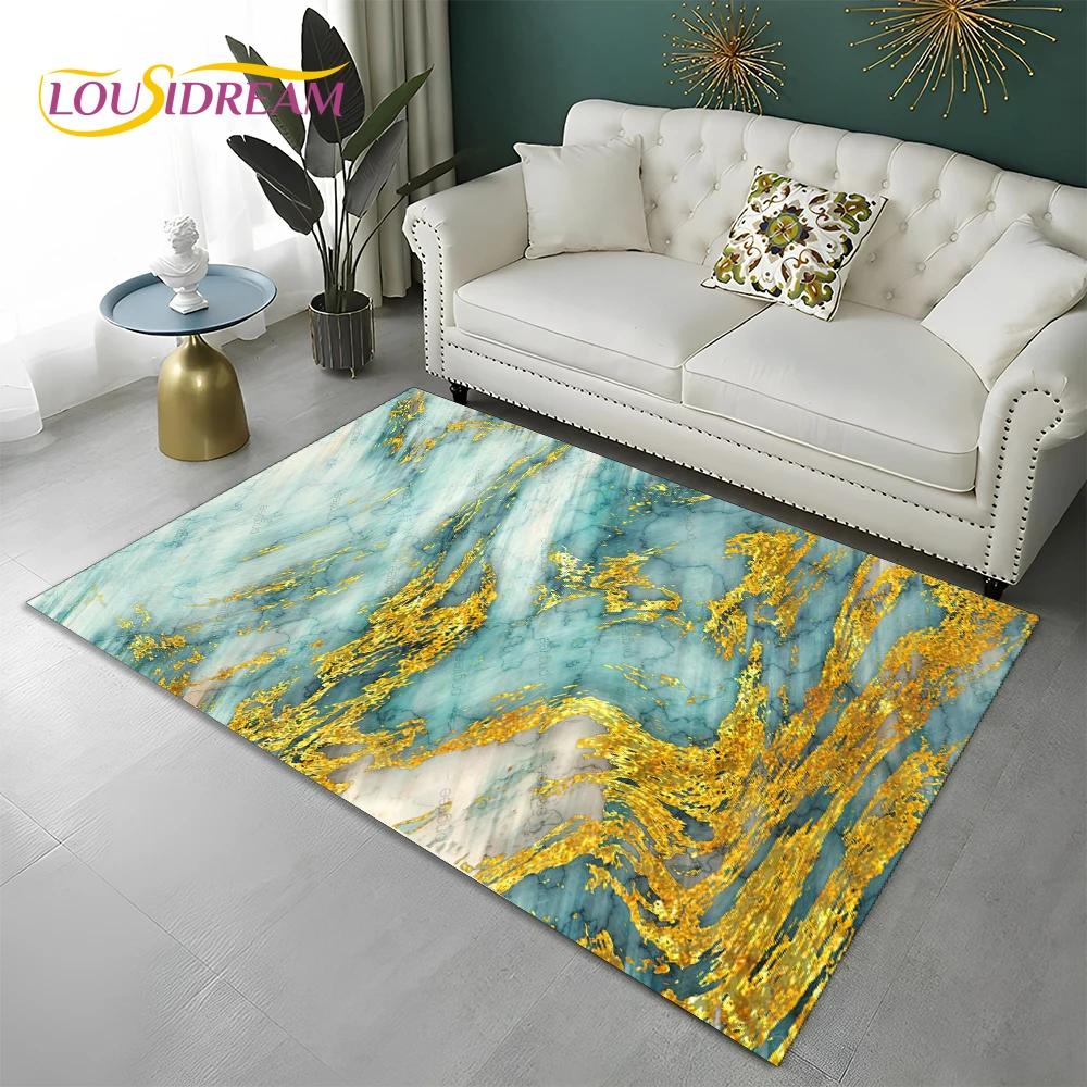 Green Gold Blue Black Marble Nordic Carpet Rug for Home Living Room Bedroom Sofa Doormat Decor,kid Area Rug Non-slip Floor Mat