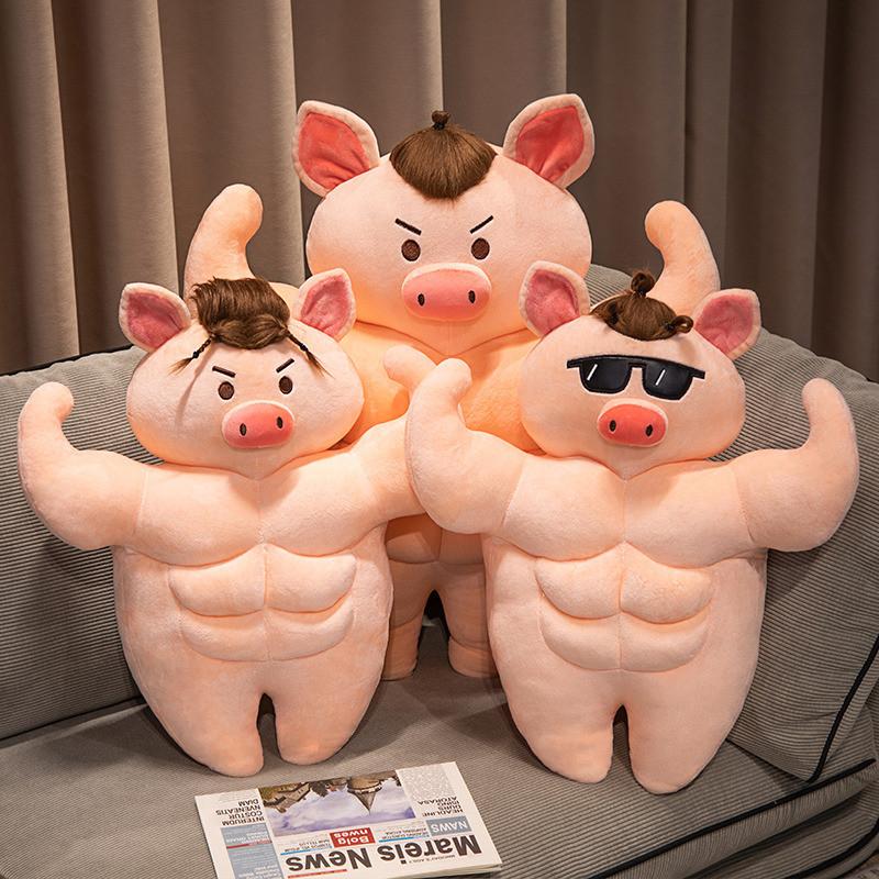 Cute Pig Soft Doll With Sunglasses Plush Design Great For Collect And Gift