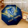 Warrington Wolves Automatic 8‑ribs Umbrella, Custom Name Text Personalized Folding Umbrella Rain Sun Gift