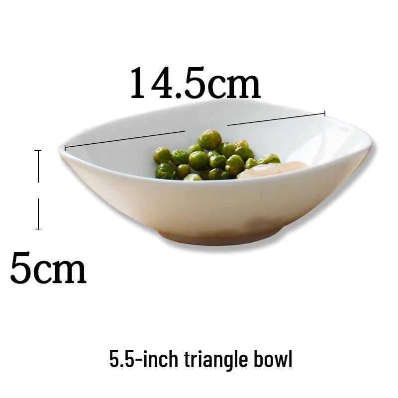 Nordic Ceramic Triangular Salad and Dessert Plate