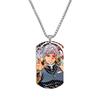 Demon Slayer Kimetsu No Yaiba Tanjiro Nezuko Stainless Steel Color Printed Dog Tag Necklace Anime Cosplay Accessory Gift For