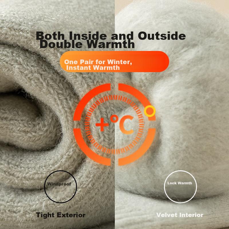 3 Pairs Extra Thick Socks, And Men's Fleece-Lined Mid-Calf Terry Socks, Northeast Warm Pants, Heat-Generating Long Socks for Middle-Aged And Elderly